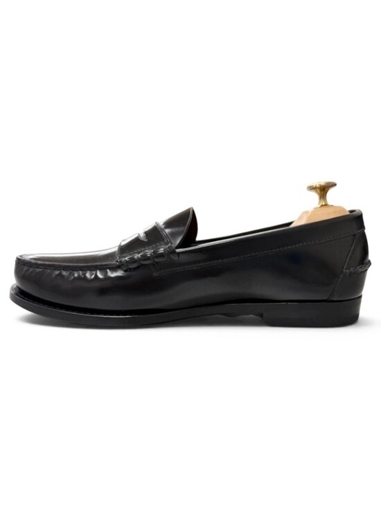 Prada Leather Penny Loafer Coin Loafers Flat Shoes Moccasins Black 8.5 main image 6